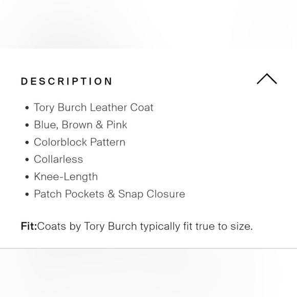 Tory Burch Leather Colorblock Pattern Coat size 8 - Picture 3 of 8